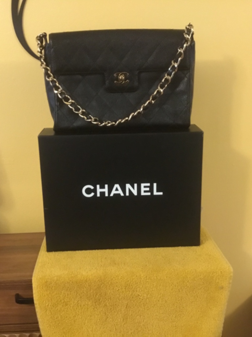 Chanel Black Bag with Gold Chain with Chanel Box - Picture 12 of 16